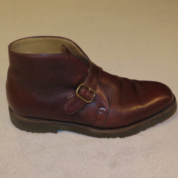 John Lobb Varese Burgundy Grained Leather Monk Chukka Boots 9E main image 6